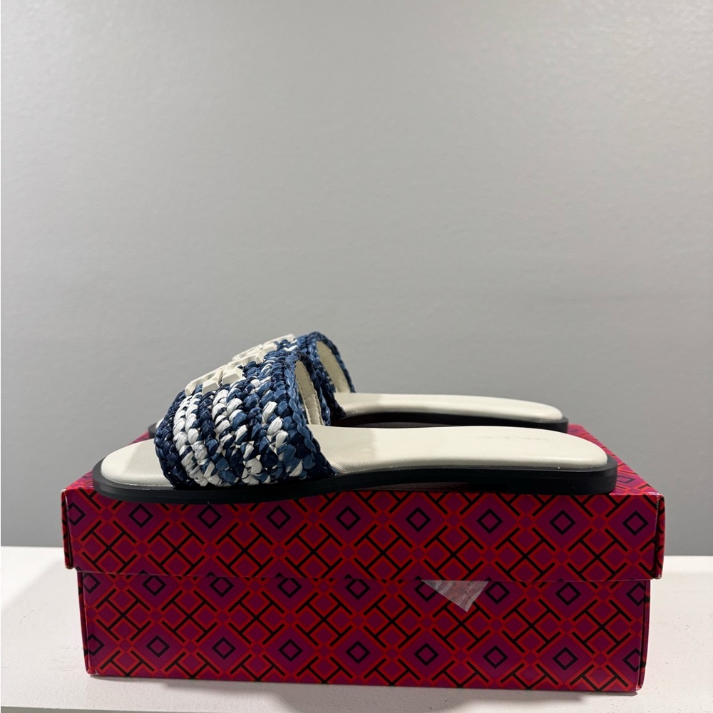 Tory Burch Everly Woven Slide Sandals – Size 8 – NEW With Box - Picture 4 of 5